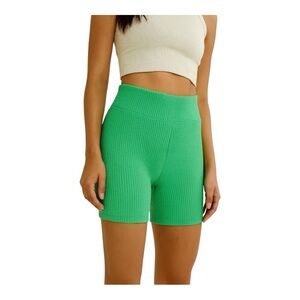 EleVen by Venus Williams Allure Biker Shorts M NWT | Green Apple Textured Knit